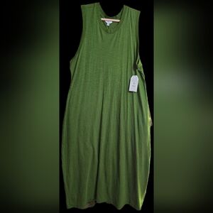 TWO For One Time and Tru Olive Green/ White/black Stripe Maxi Dresses.